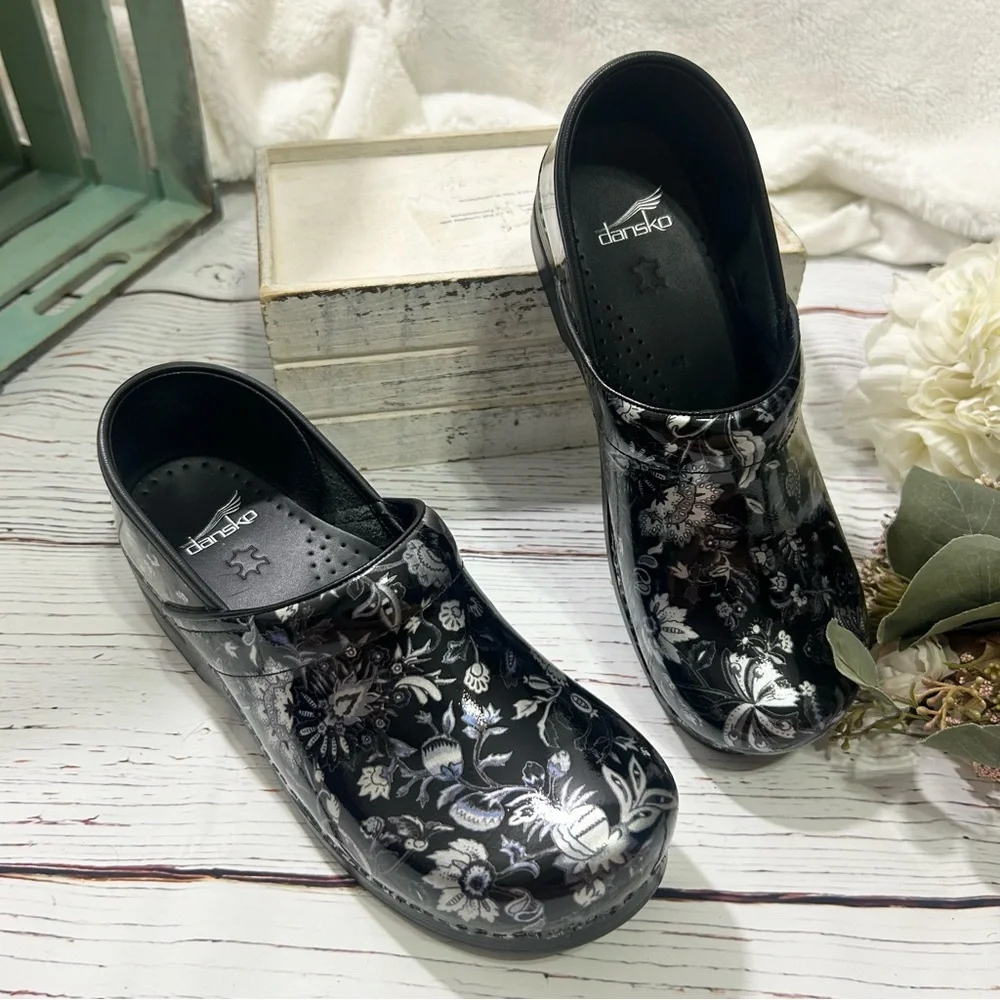 Dansko pro floral print metallic clogs - Picture 2 of 5